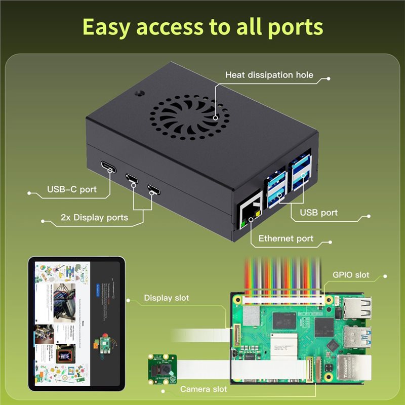 T23C For Irasptek Starter Kit  - Raspberry Pi 5 8Gb Kit ulasan dan harga
